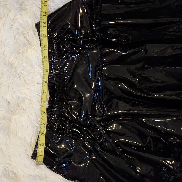 Hot Topic Social Collision Black Faux Leather Lace-Up Tiered Skirt - Picture 7 of 10